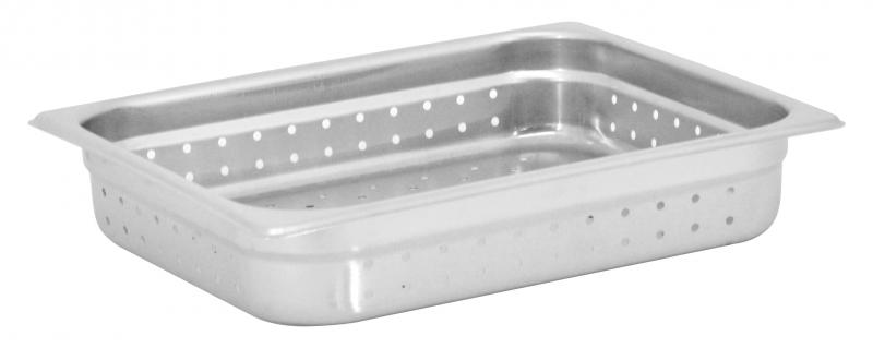 Half-size, 25-gauge Stainless Steel Perforated Steam Table Pan with 2.5" Deep